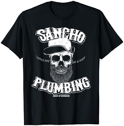 Sancho Laying Pipe Day And Evening Plumbing T-Shirt